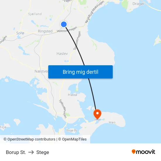 Borup St. to Stege map
