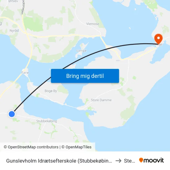 Gunslevholm Idrætsefterskole (Stubbekøbingvej) to Stege map