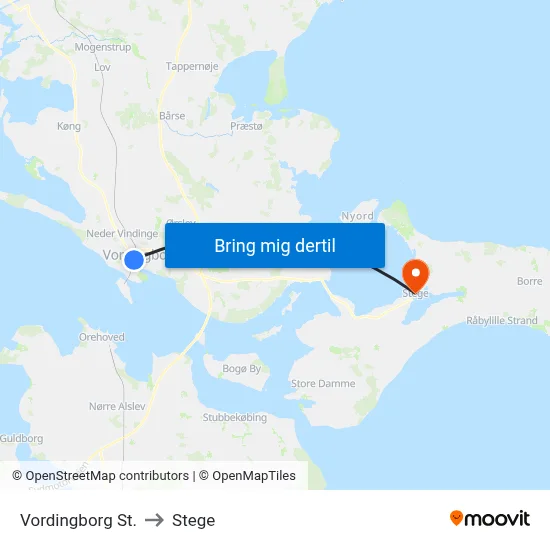 Vordingborg St. to Stege map