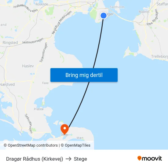 Dragør Rådhus (Kirkevej) to Stege map