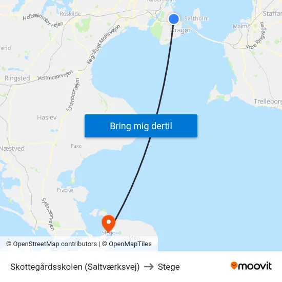 Skottegårdsskolen (Saltværksvej) to Stege map
