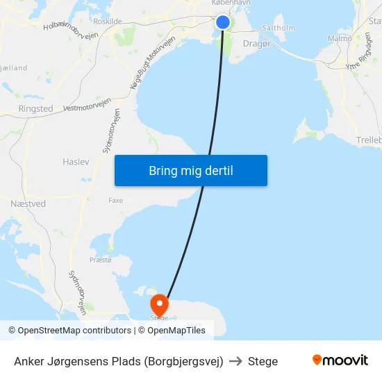 Anker Jørgensens Plads (Borgbjergsvej) to Stege map