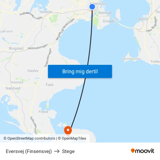 Eversvej (Finsensvej) to Stege map