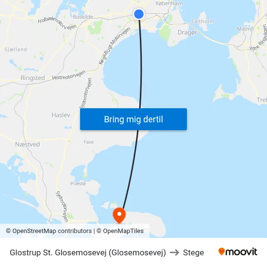 Glostrup St. Glosemosevej (Glosemosevej) to Stege map