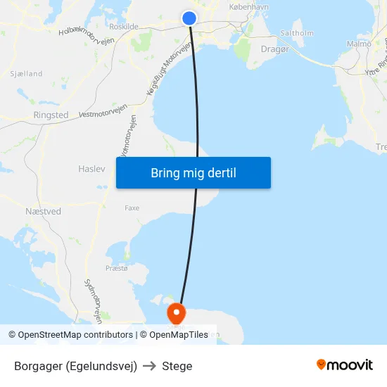 Borgager (Egelundsvej) to Stege map