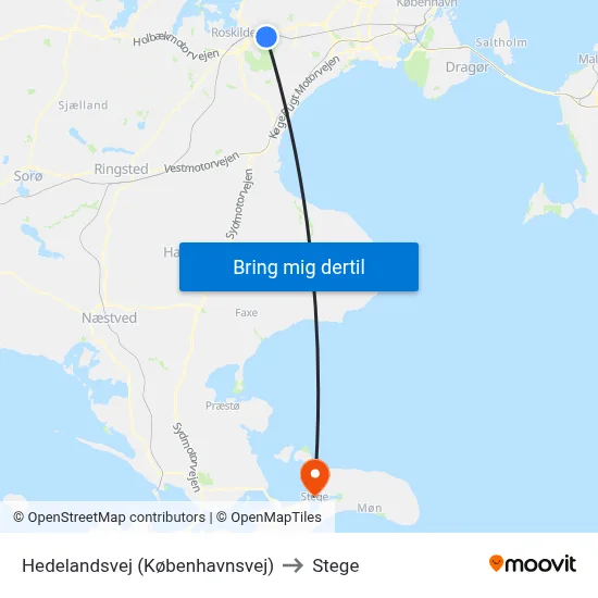 Hedelandsvej (Københavnsvej) to Stege map