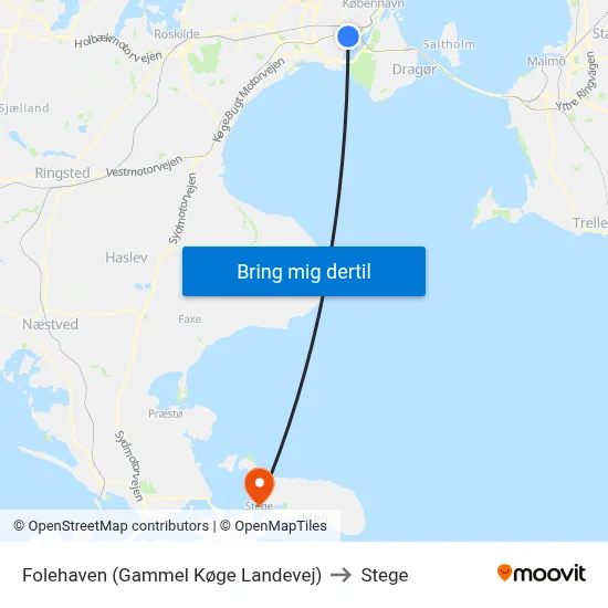 Folehaven (Gammel Køge Landevej) to Stege map