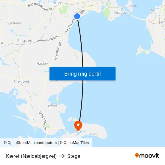 Kæret (Nældebjergvej) to Stege map