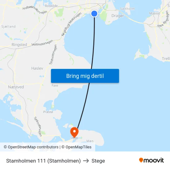Stamholmen 111 (Stamholmen) to Stege map