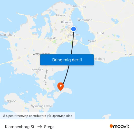 Klampenborg St. to Stege map