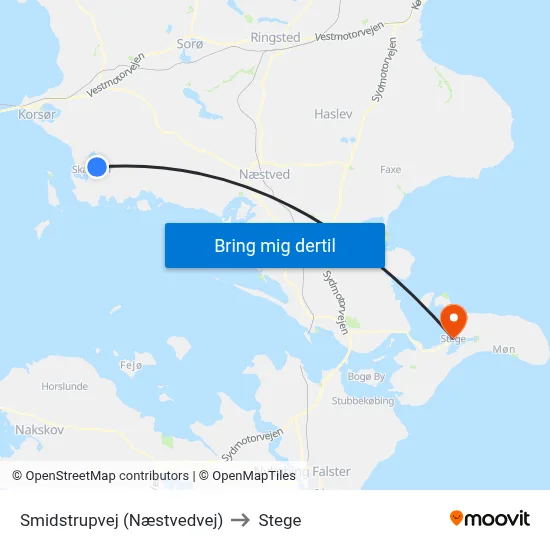 Smidstrupvej (Næstvedvej) to Stege map