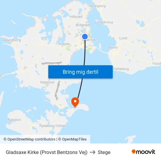 Gladsaxe Kirke (Provst Bentzons Vej) to Stege map