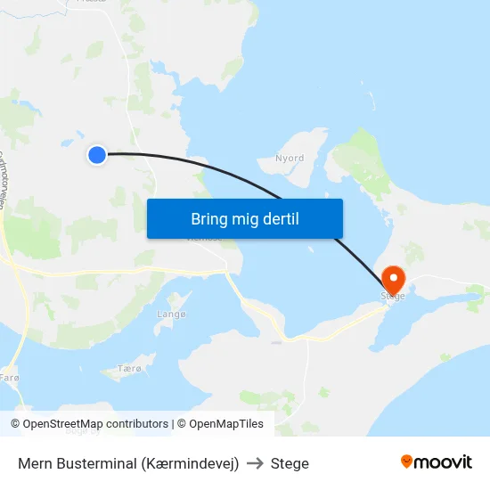 Mern Busterminal (Kærmindevej) to Stege map