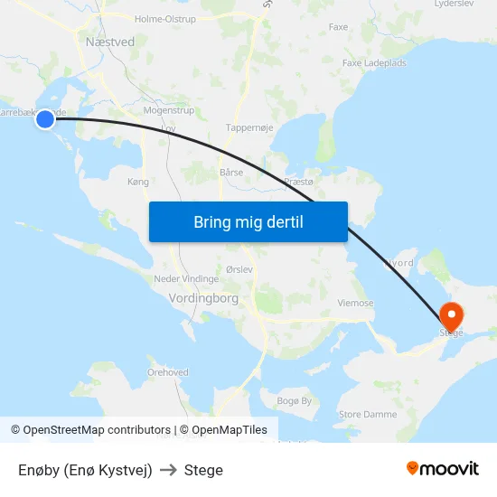 Enøby (Enø Kystvej) to Stege map