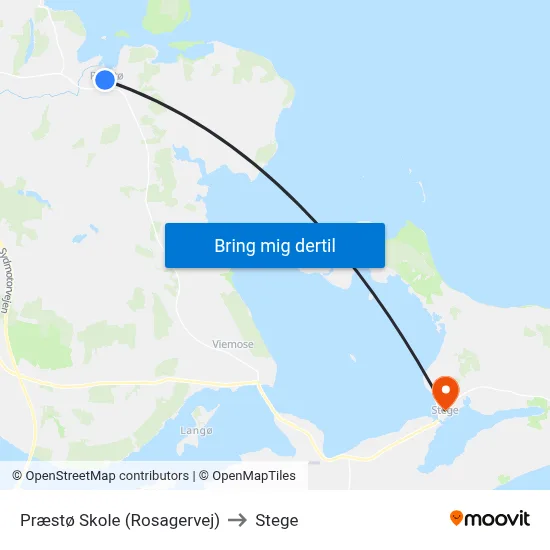 Præstø Skole (Rosagervej) to Stege map