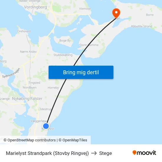 Marielyst Strandpark (Stovby Ringvej) to Stege map
