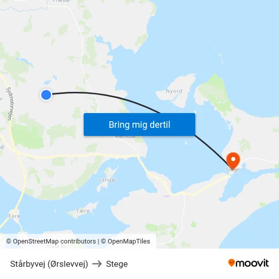 Stårbyvej (Ørslevvej) to Stege map