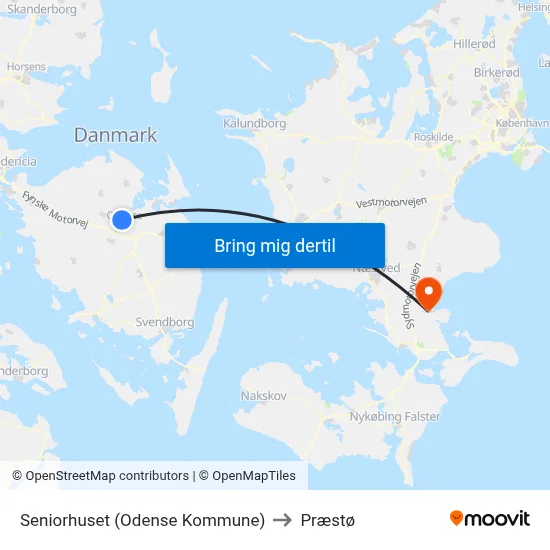 Seniorhuset (Odense Kommune) to Præstø map
