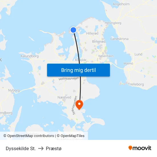 Dyssekilde St. to Præstø map