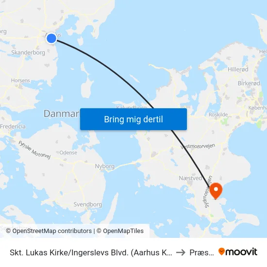 Skt. Lukas Kirke/Ingerslevs Blvd. (Aarhus Kom) to Præstø map