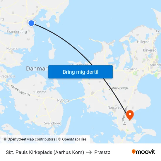 Skt. Pauls Kirkeplads (Aarhus Kom) to Præstø map
