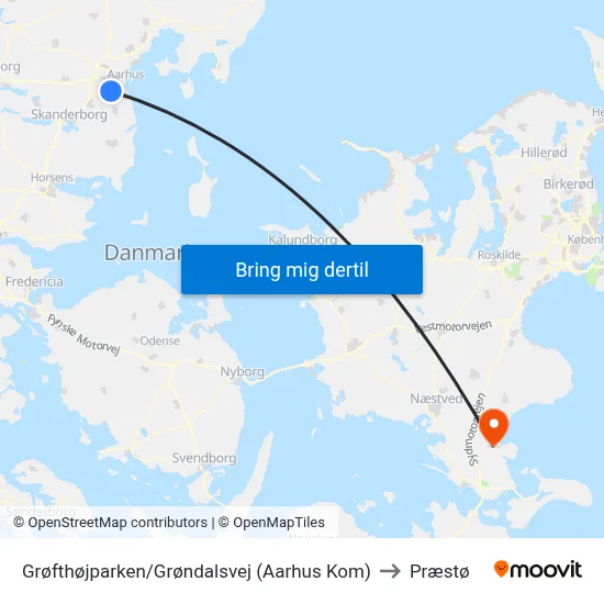 Grøfthøjparken/Grøndalsvej (Aarhus Kom) to Præstø map
