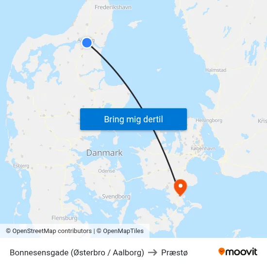Bonnesensgade (Østerbro / Aalborg) to Præstø map