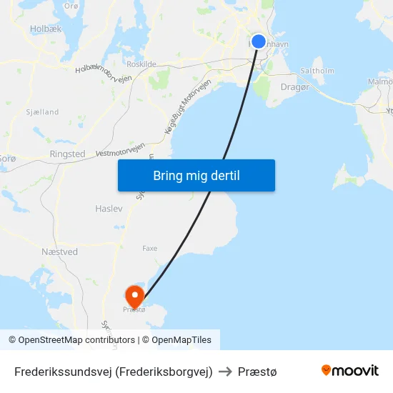 Frederikssundsvej (Frederiksborgvej) to Præstø map