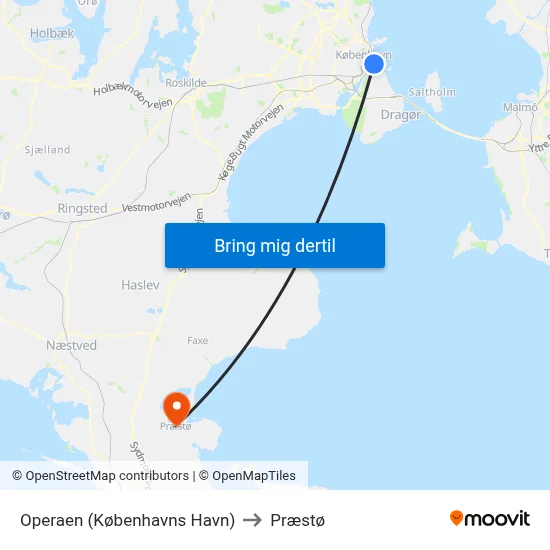 Operaen (Københavns Havn) to Præstø map