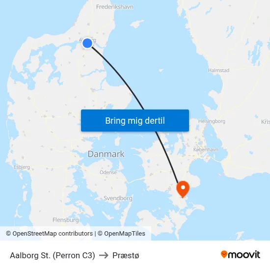 Aalborg St. (Perron C3) to Præstø map