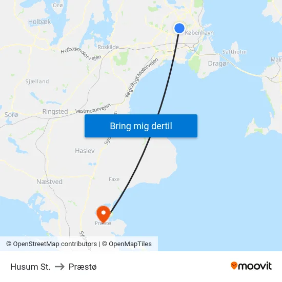 Husum St. to Præstø map