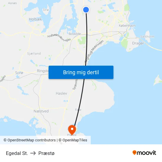Egedal St. to Præstø map