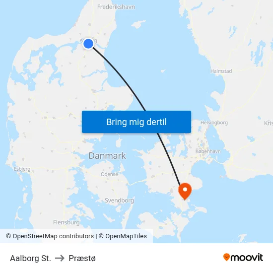 Aalborg St. to Præstø map