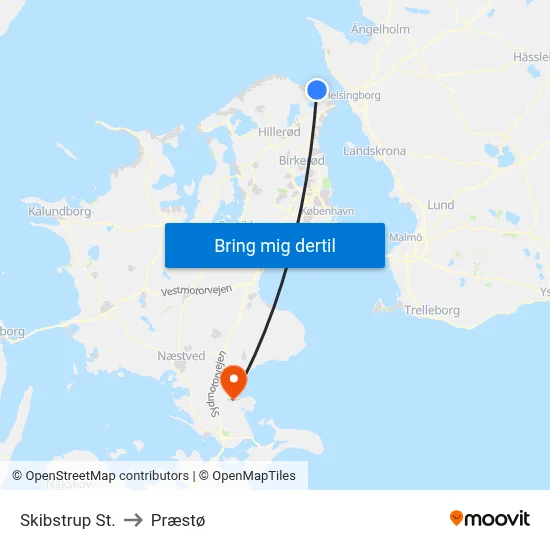 Skibstrup St. to Præstø map