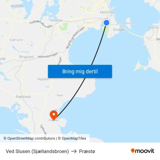 Ved Slusen (Sjællandsbroen) to Præstø map