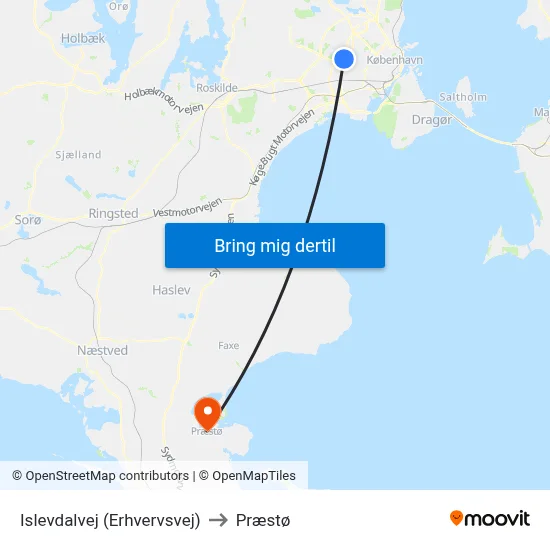Islevdalvej (Erhvervsvej) to Præstø map