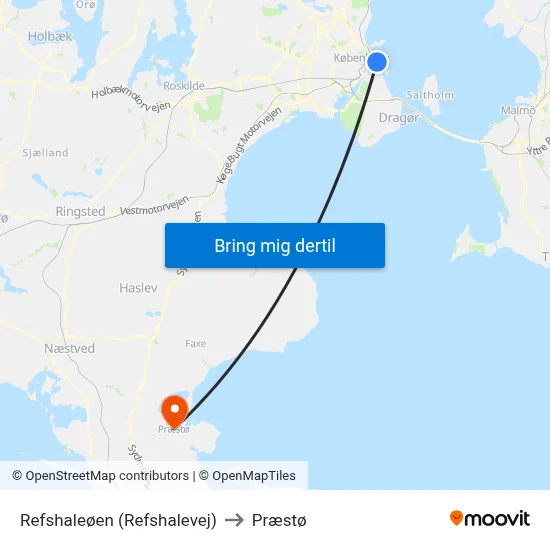 Refshaleøen (Refshalevej) to Præstø map