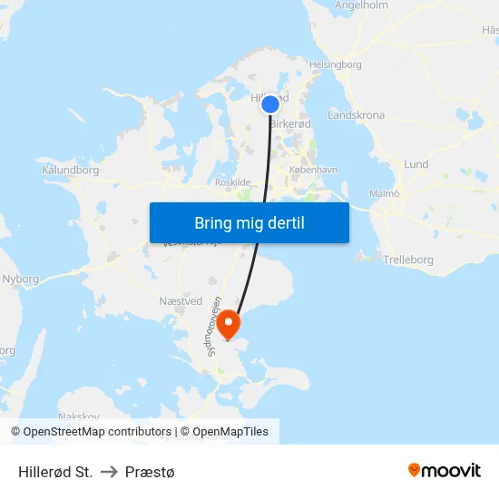 Hillerød St. to Præstø map