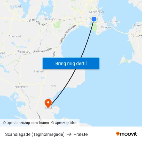Scandiagade (Teglholmsgade) to Præstø map
