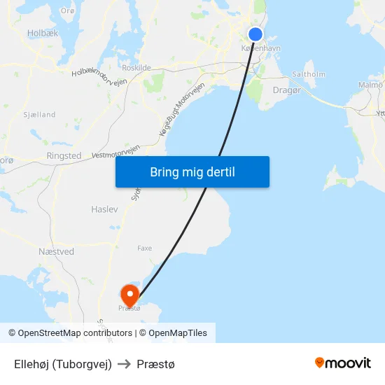 Ellehøj (Tuborgvej) to Præstø map