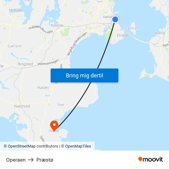 Operaen to Præstø map