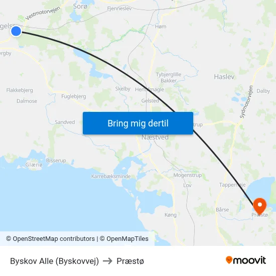 Byskov Alle (Byskovvej) to Præstø map