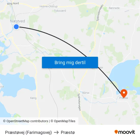 Præstøvej (Farimagsvej) to Præstø map