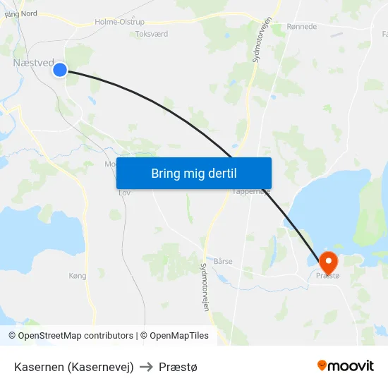 Kasernen (Kasernevej) to Præstø map