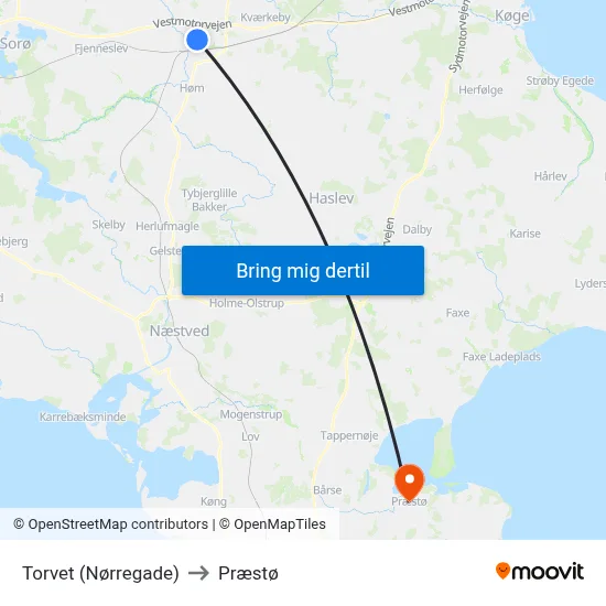 Torvet (Nørregade) to Præstø map