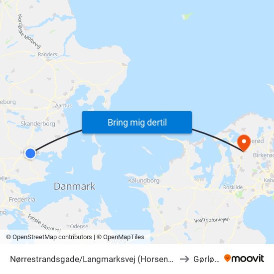 Nørrestrandsgade/Langmarksvej (Horsens Kom) to Gørløse map