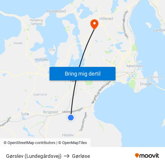 Gørslev (Lundegårdsvej) to Gørløse map