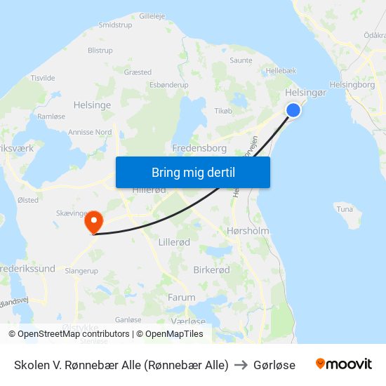 Skolen V. Rønnebær Alle (Rønnebær Alle) to Gørløse map