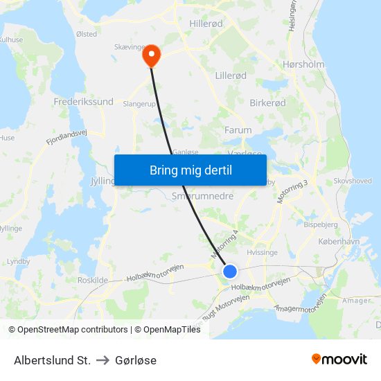 Albertslund St. to Gørløse map