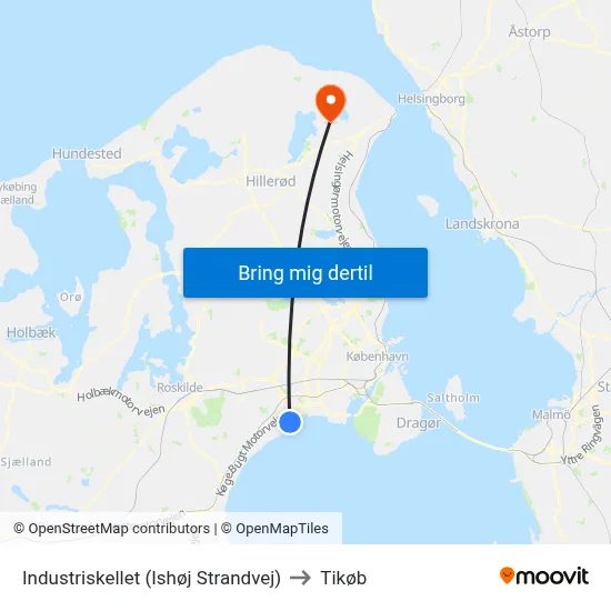 Industriskellet (Ishøj Strandvej) to Tikøb map